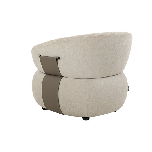 Lounge Chair in Beige with Curved Back Design
