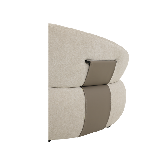 Lounge Chair in Beige with Curved Back Design