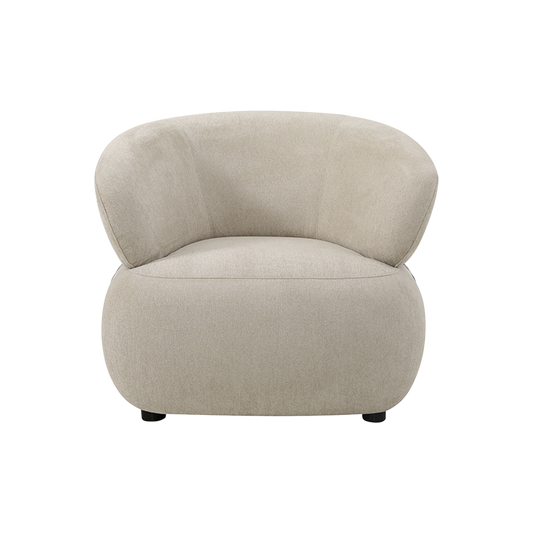 Lounge Chair in Beige with Curved Back Design