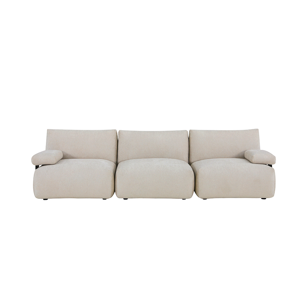 Monceau 3-Seater Sofa in Soft Beige Fabric