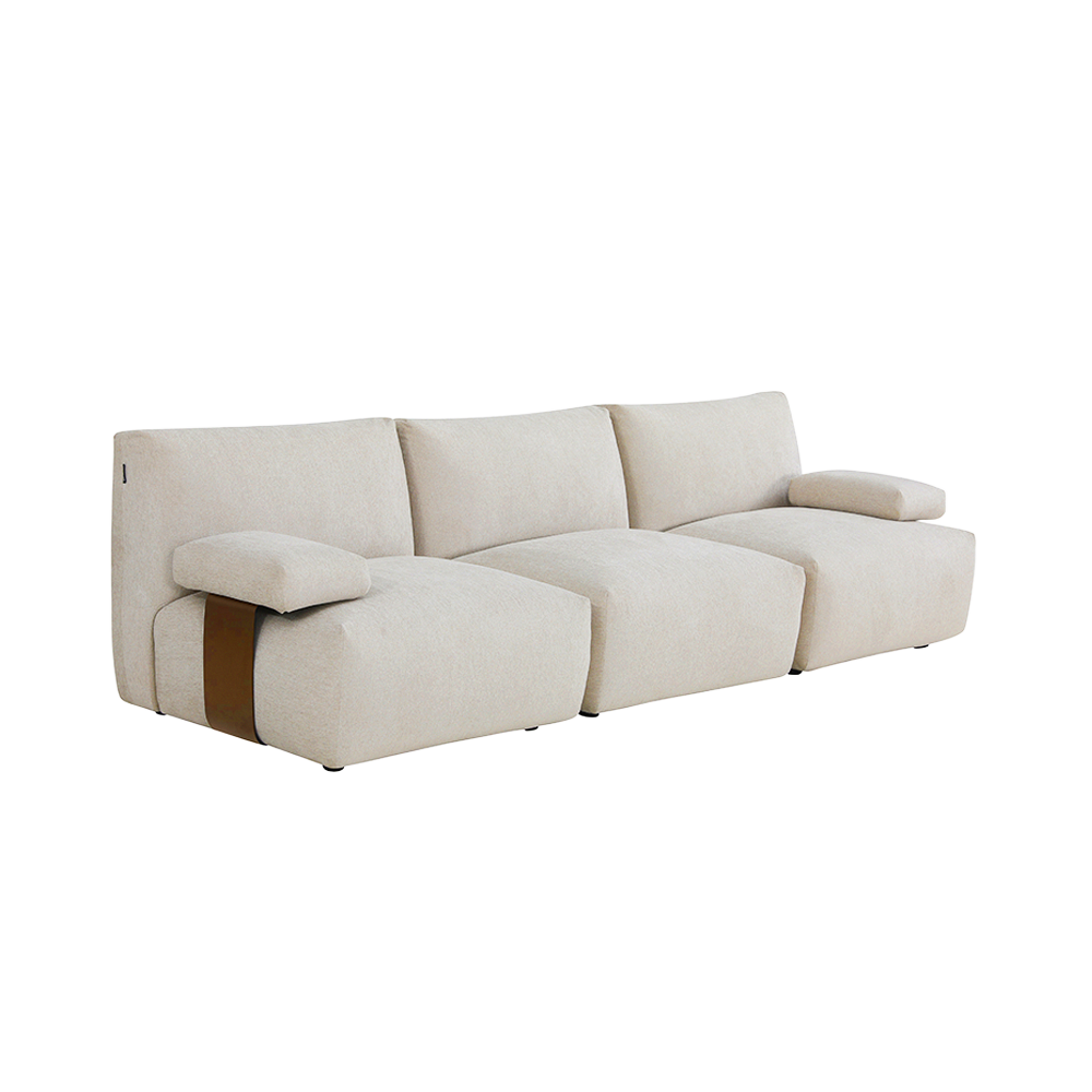Monceau 3-Seater Sofa in Soft Beige Fabric