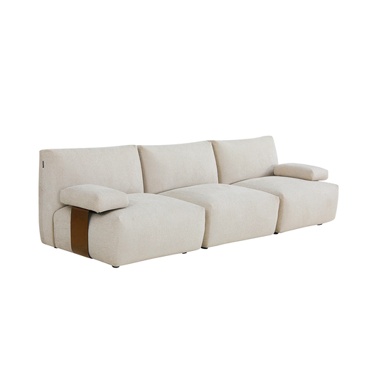 Monceau 3-Seater Sofa in Soft Beige Fabric