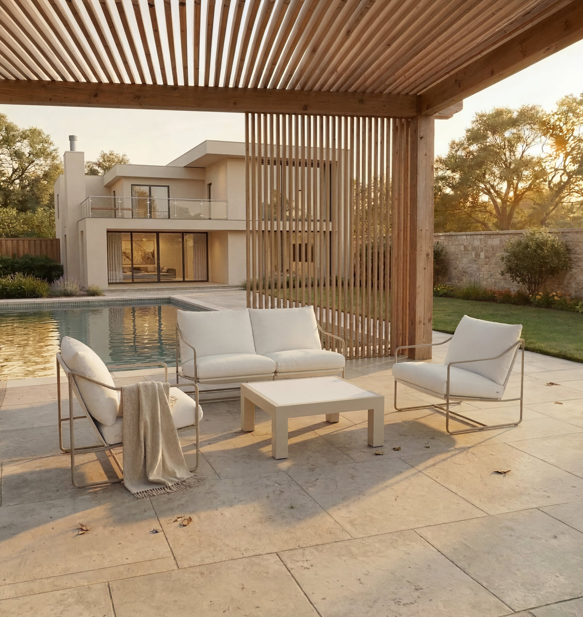 Outdoor 2 Seater Sofa in Weather-Resistant Fabric