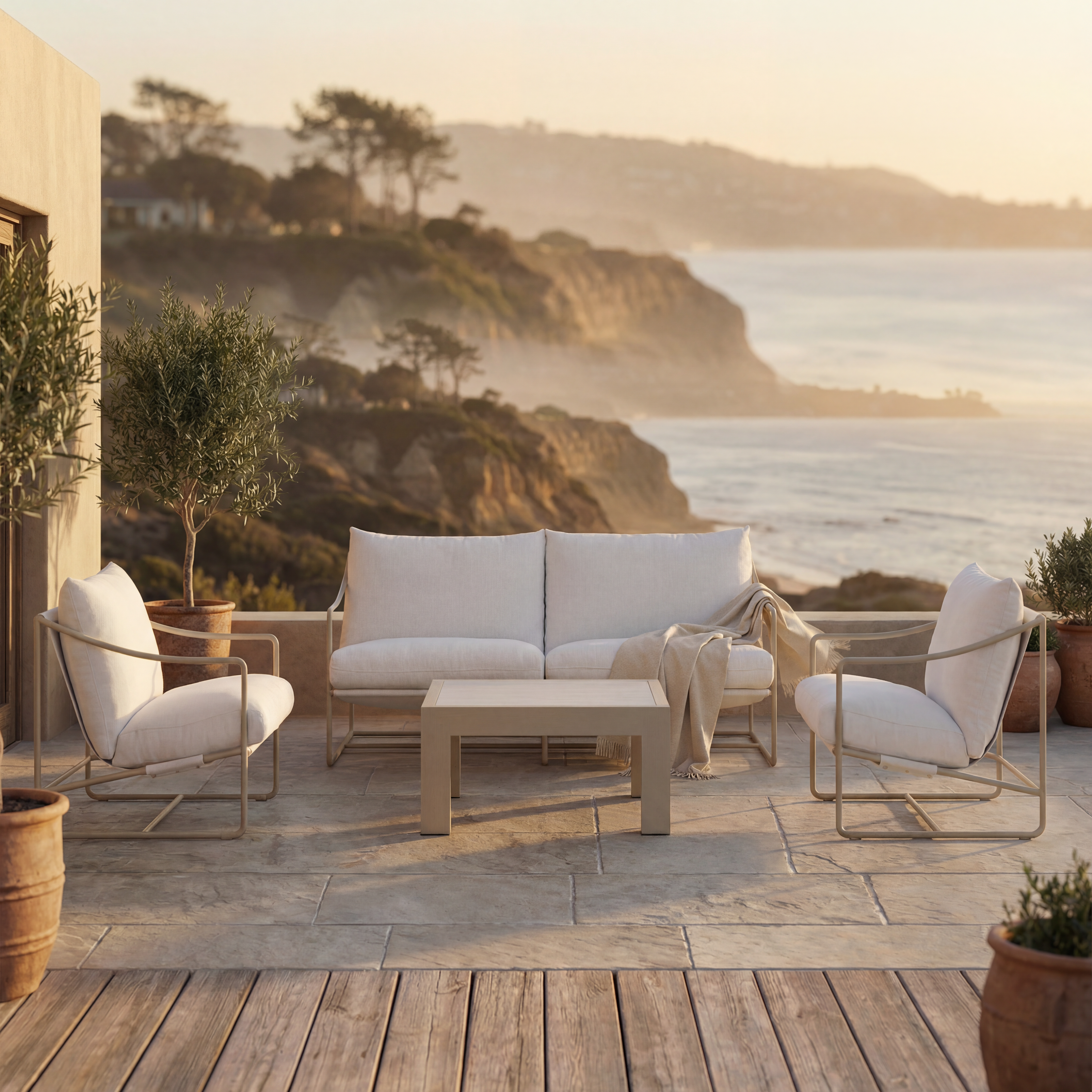 Outdoor 2 Seater Sofa in Weather-Resistant Fabric