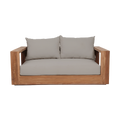 Outdoor 2 Seater Sofa in Gray with Cushioned Back