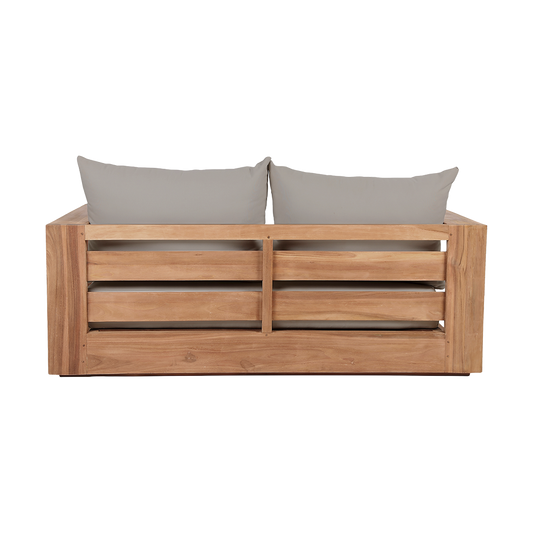 Outdoor 2 Seater Sofa in Gray with Cushioned Back