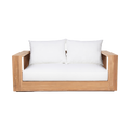 Outdoor 2 Seater Sofa in White with Cushioned Seating