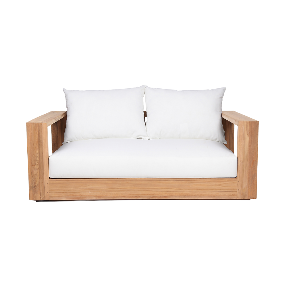 Outdoor 2 Seater Sofa in White with Cushioned Seating