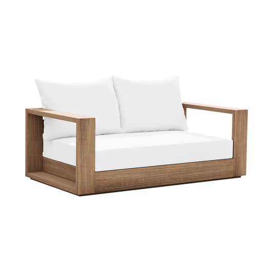 Outdoor 2 Seater Sofa in White with Cushioned Seating