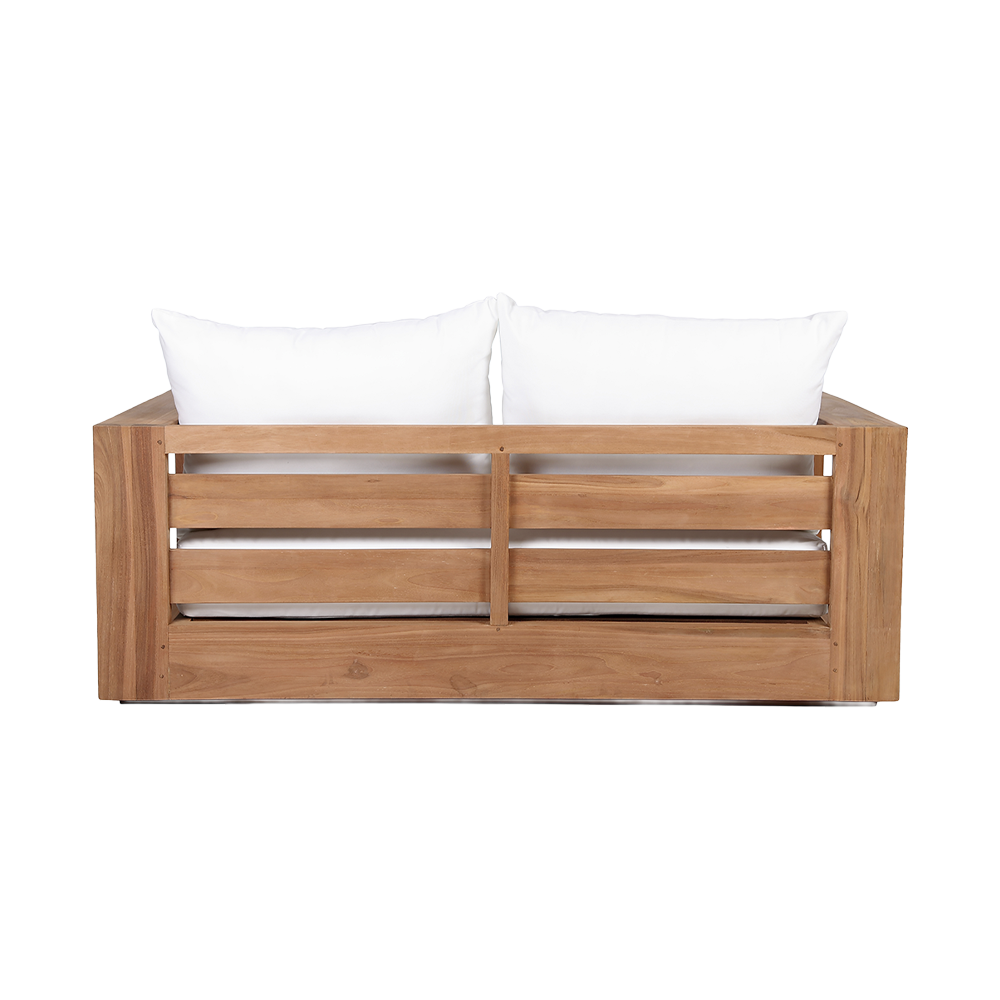 Outdoor 2 Seater Sofa in White with Cushioned Seating