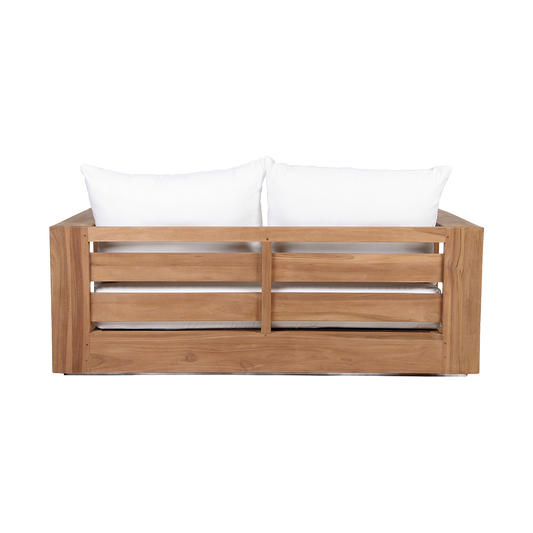 Outdoor 2 Seater Sofa in White with Cushioned Seating