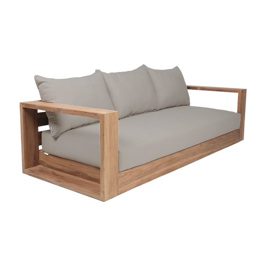 Outdoor 3 Seater Sofa in Gray Fabric