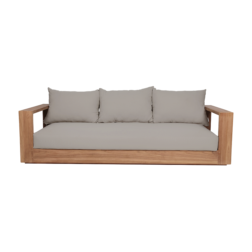 Outdoor 3 Seater Sofa in Gray Fabric