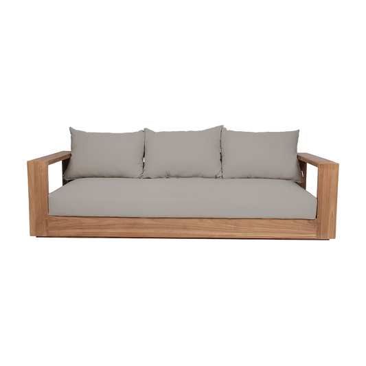 Outdoor 3 Seater Sofa in Gray Fabric