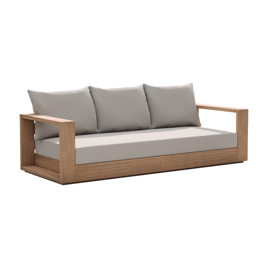 Outdoor 3 Seater Sofa in Gray Fabric