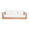 Outdoor 3 Seater Sofa in White with Cushioned Back