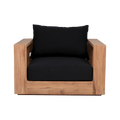 Outdoor Lounge Chair in Black with Curved Seat Design