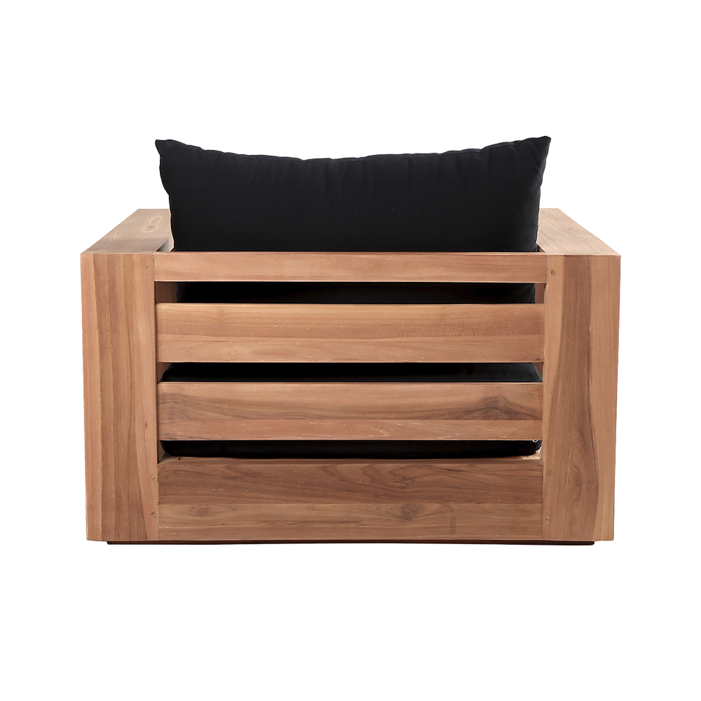 Outdoor Lounge Chair in Black with Curved Seat Design