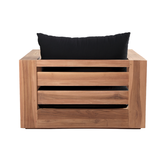 Outdoor Lounge Chair in Black with Curved Seat Design