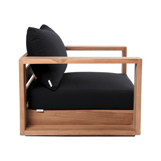 Outdoor Lounge Chair in Black with Curved Seat Design