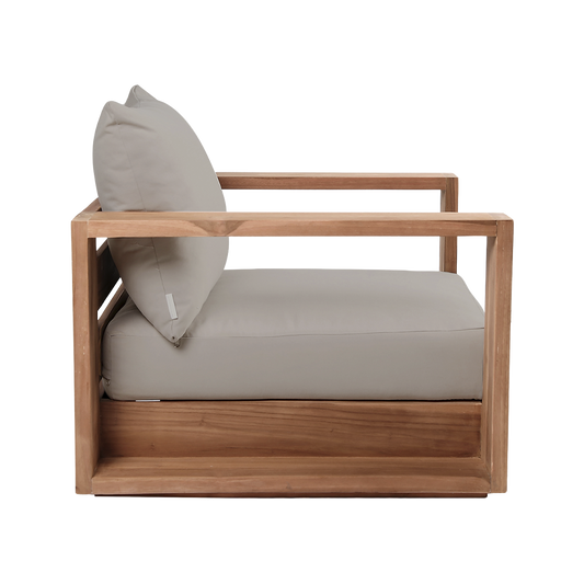 Outdoor Lounge Chair in Gray with Weather-Resistant Fabric