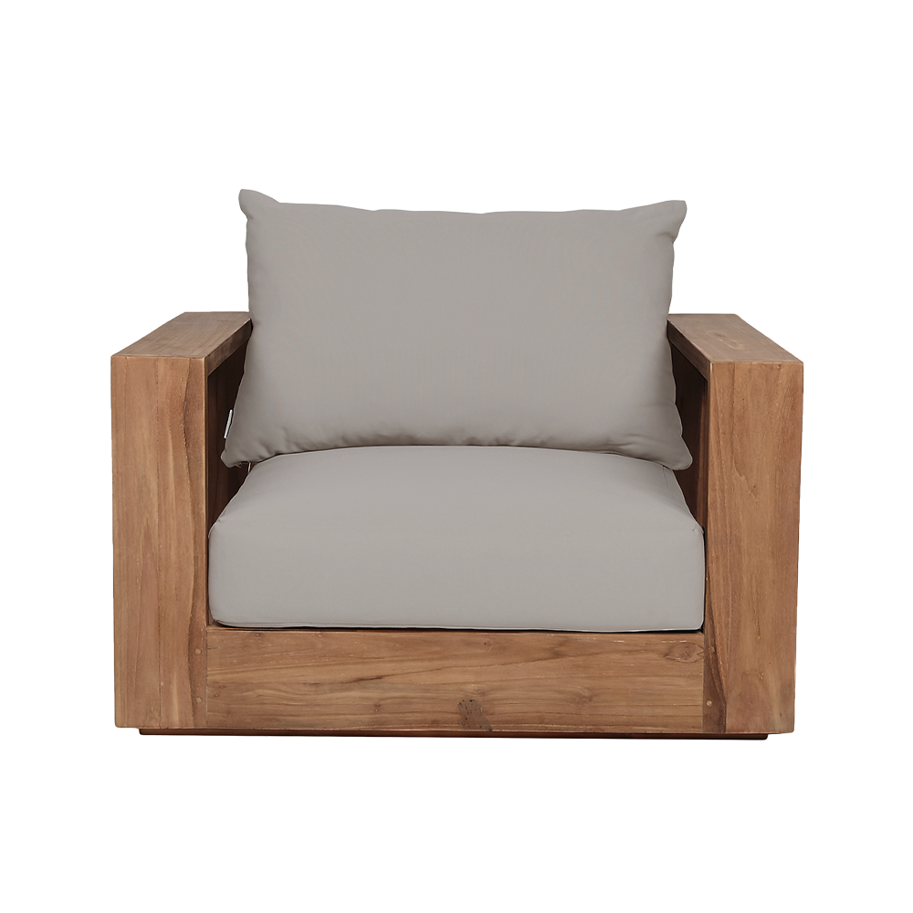 Outdoor Lounge Chair in Gray with Weather-Resistant Fabric