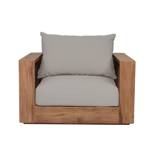 Outdoor Lounge Chair in Gray with Weather-Resistant Fabric