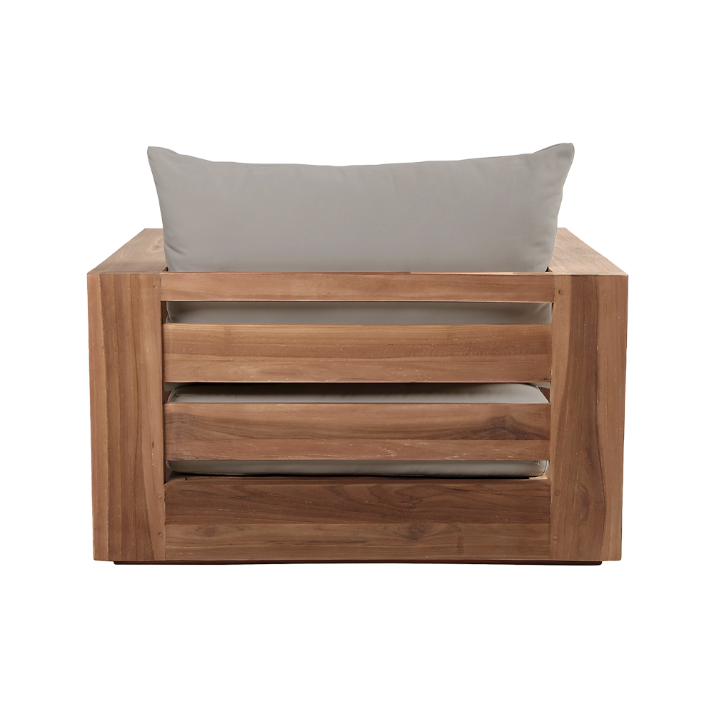 Outdoor Lounge Chair in Gray with Weather-Resistant Fabric