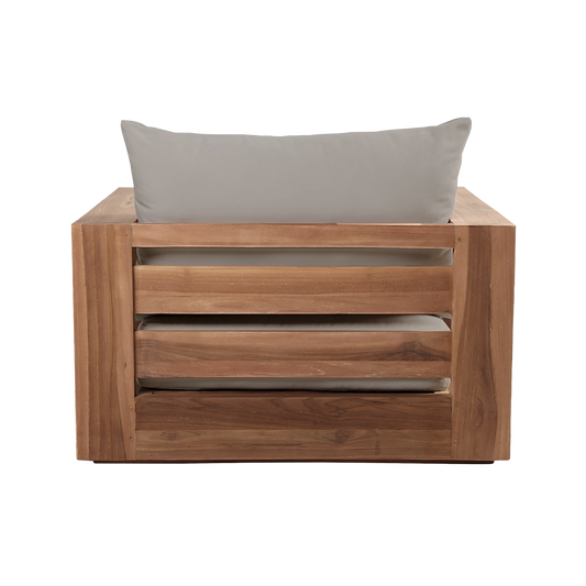 Outdoor Lounge Chair in Gray with Weather-Resistant Fabric