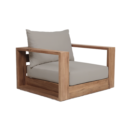 Outdoor Lounge Chair in Gray with Weather-Resistant Fabric