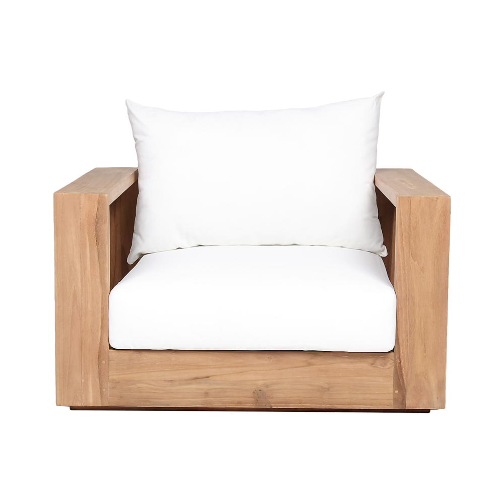 Outdoor Lounge Chair in White with Curved Seat Design