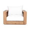 Outdoor Lounge Chair in White with Curved Seat Design