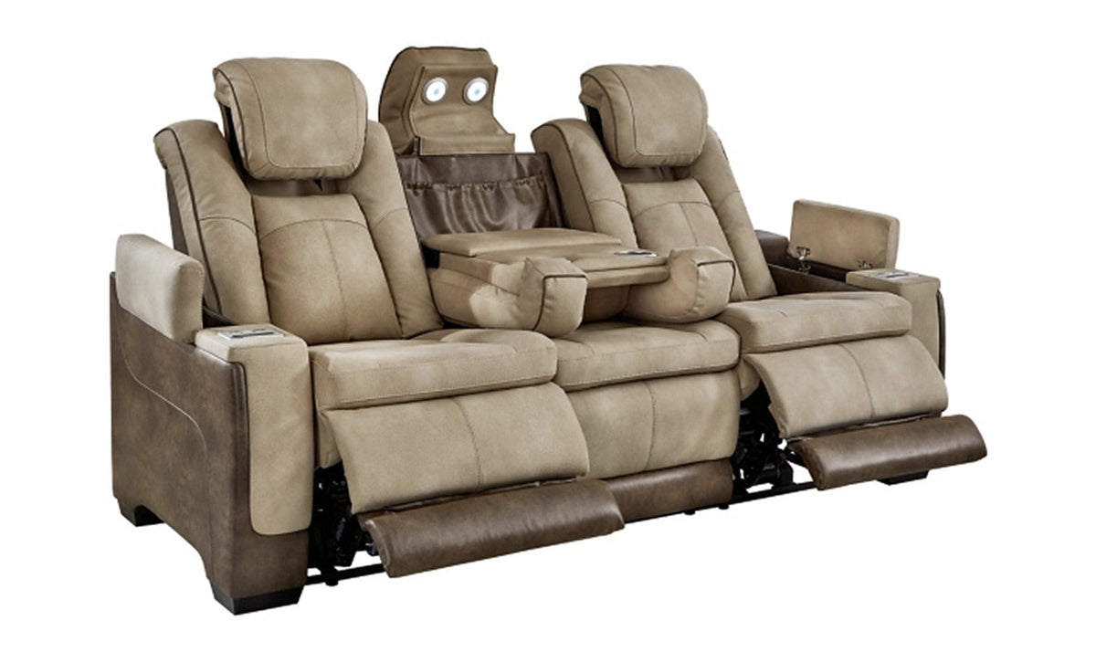 3-Seater Leather Power Reclining Sofa with Modern Heritage Design
