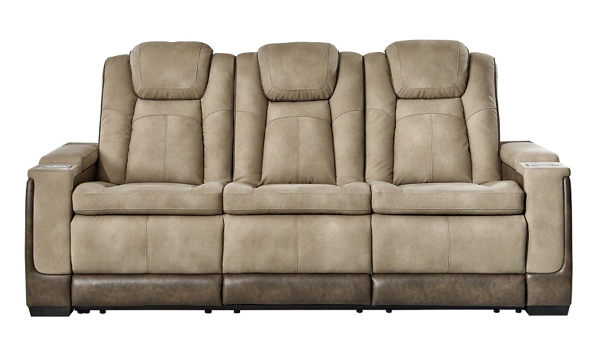 3-Seater Leather Power Reclining Sofa with Modern Heritage Design