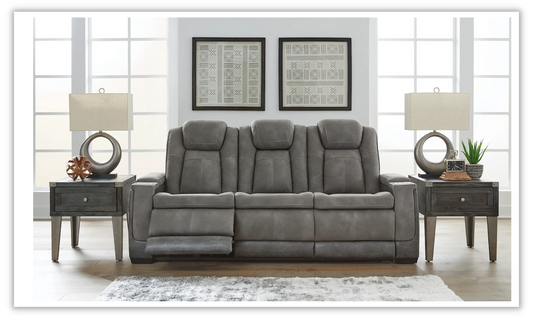 3-Seater Leather Power Reclining Sofa with Modern Heritage Design
