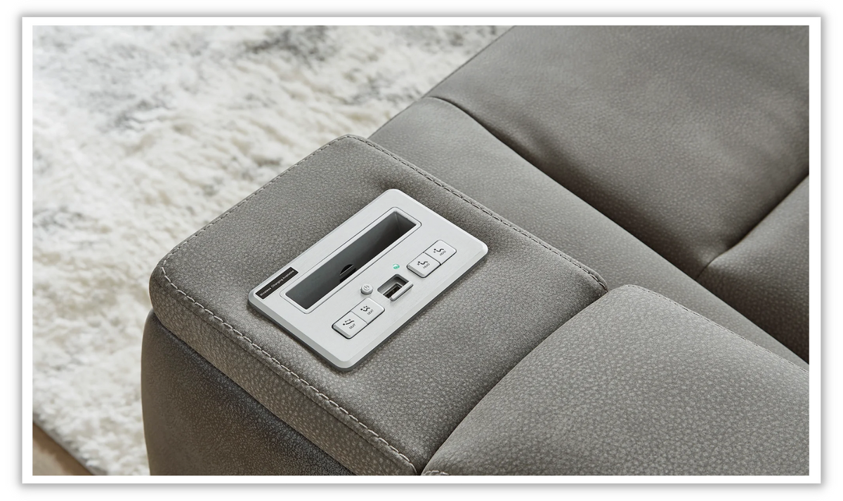 3-Seater Leather Power Reclining Sofa with Modern Heritage Design