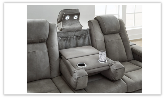 3-Seater Leather Power Reclining Sofa with Modern Heritage Design