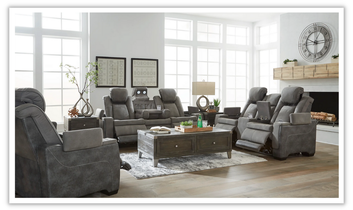 3-Seater Leather Power Reclining Sofa with Modern Heritage Design