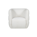 Lounge Chair in Soft Ivory with Curved Back Design