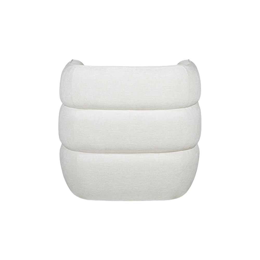 Lounge Chair in Soft Ivory with Curved Back Design