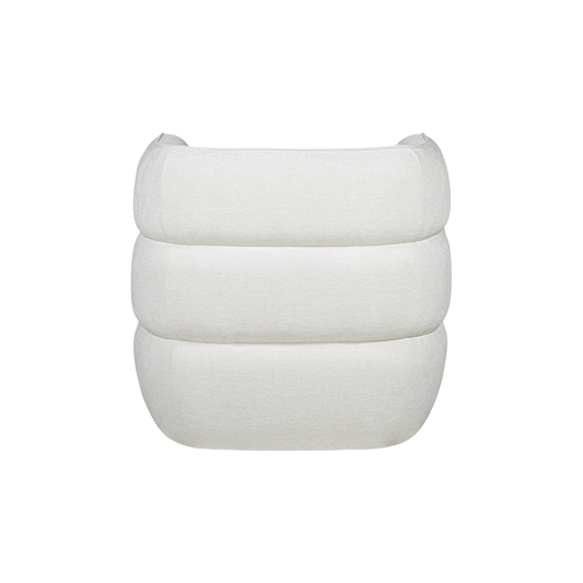 Lounge Chair in Soft Ivory with Curved Back Design