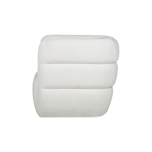 Lounge Chair in Soft Ivory with Curved Back Design