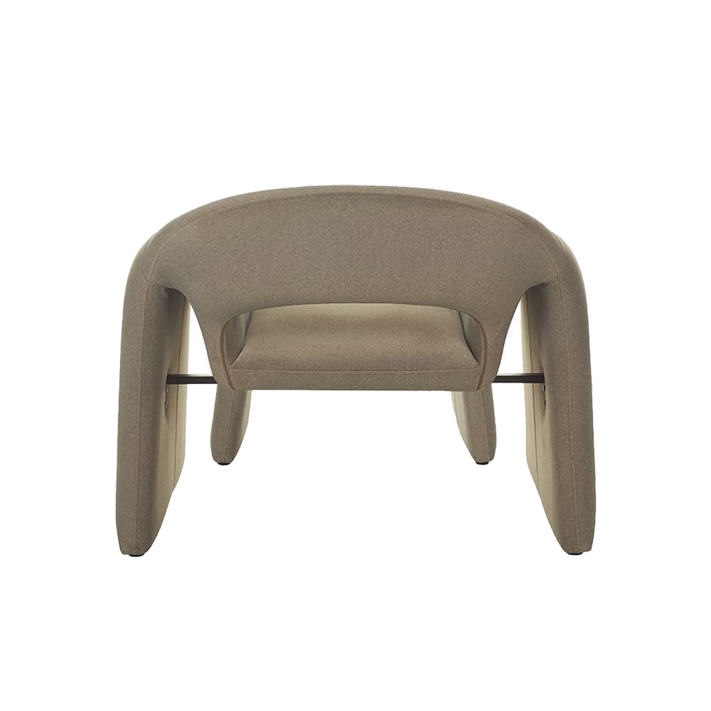Lounge Chair in Soft Taupe with Coordinating Ottoman