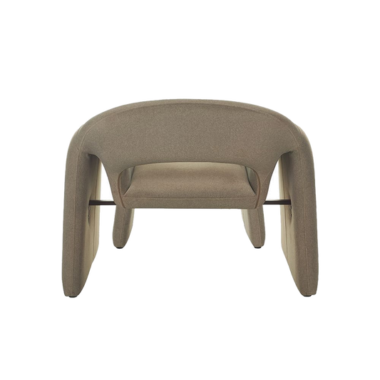 Lounge Chair in Soft Taupe with Coordinating Ottoman