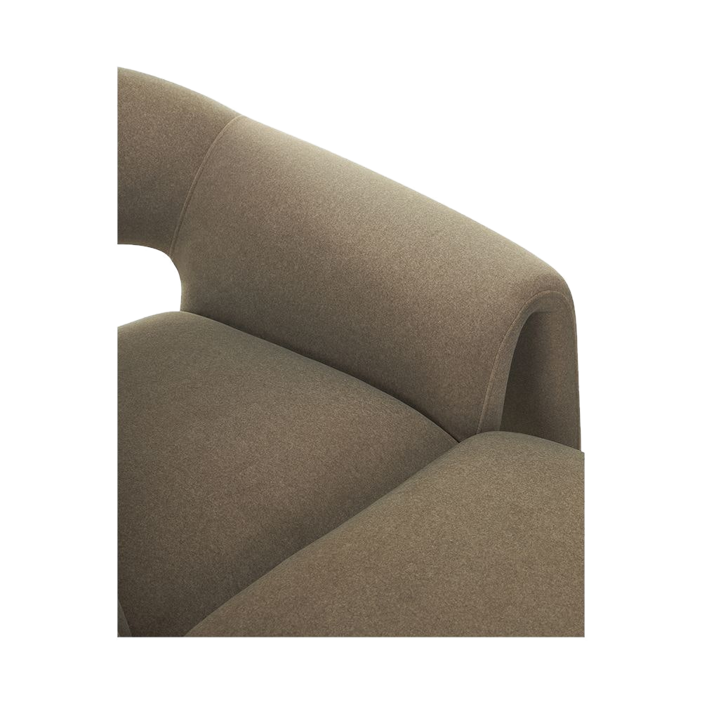 Lounge Chair in Soft Taupe with Coordinating Ottoman