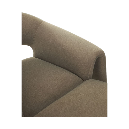 Lounge Chair in Soft Taupe with Coordinating Ottoman