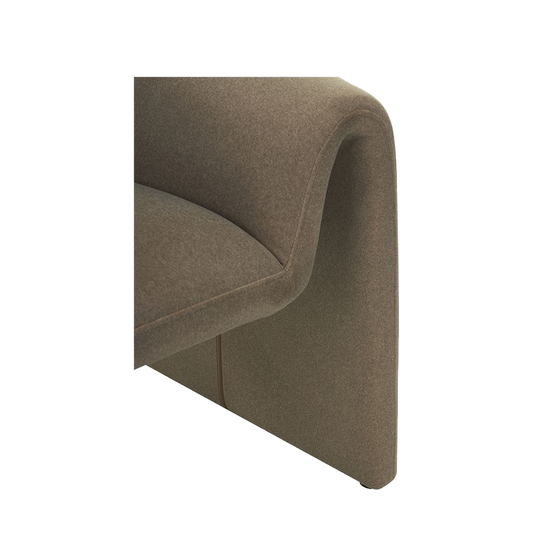 Lounge Chair in Soft Taupe with Coordinating Ottoman