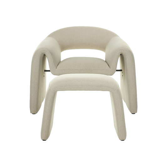 Lounge Chair in Light Mocha with Matching Ottoman