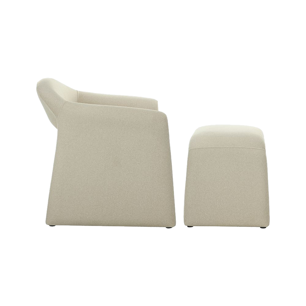 Lounge Chair in Light Mocha with Matching Ottoman