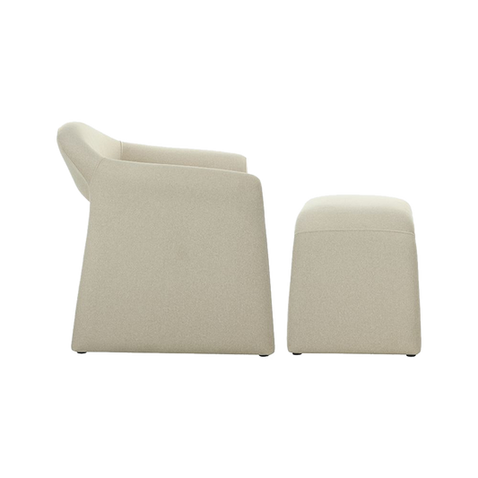 Lounge Chair in Light Mocha with Matching Ottoman